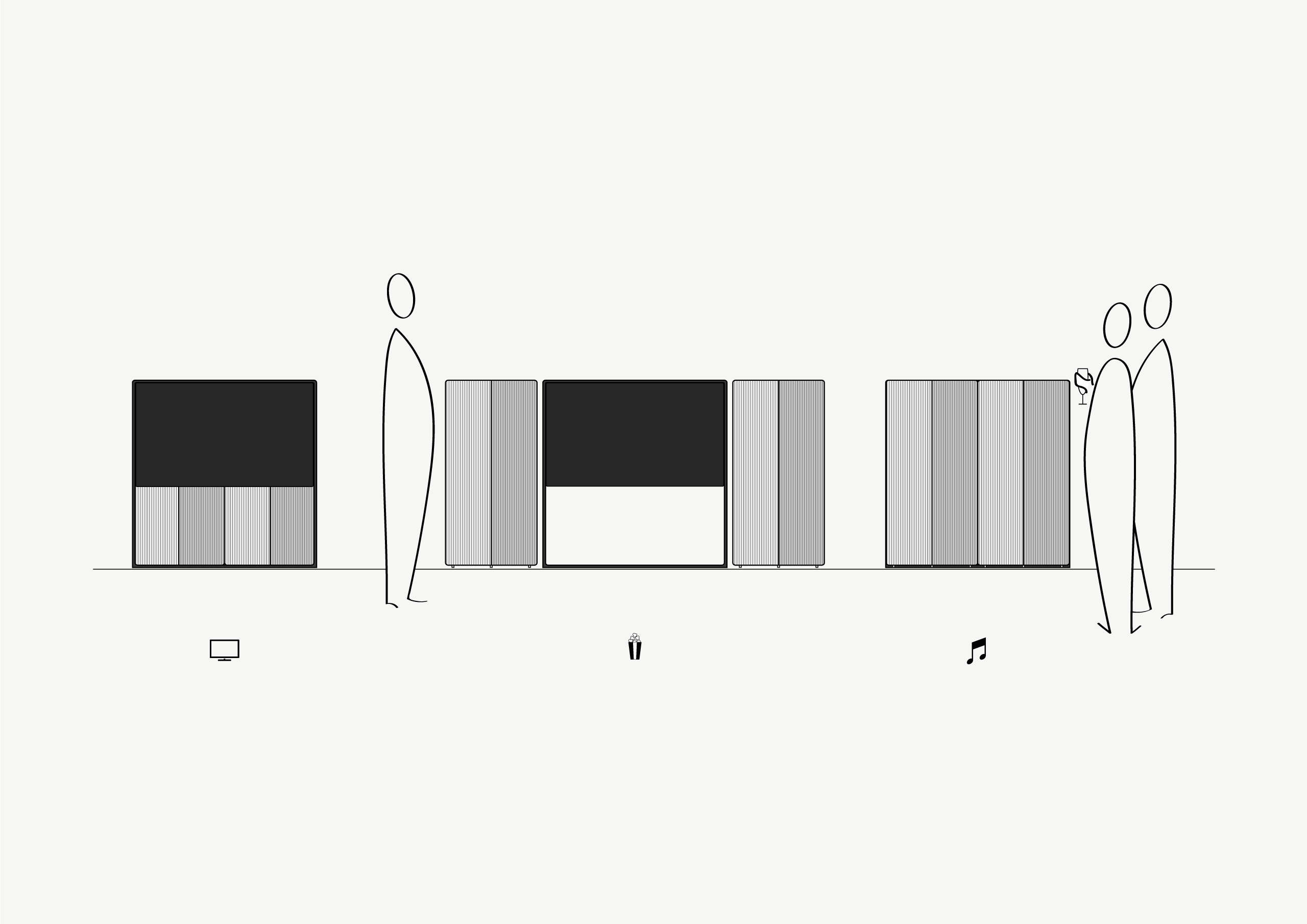 Panasonic Byōbu TV | Viewing Modes | Front View