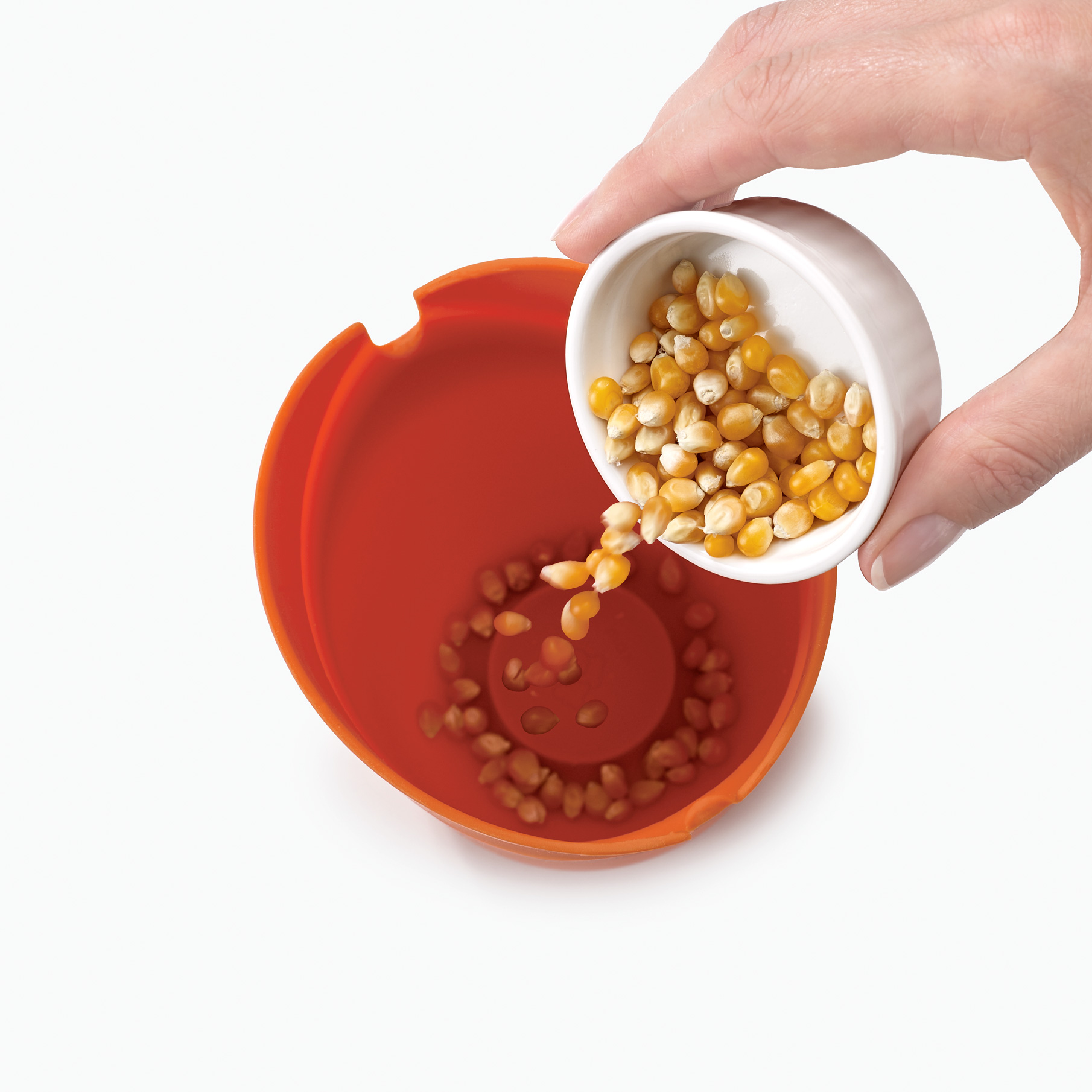 Joseph Joseph Single Serve Popcorn Popper | Add Popcorn Kernels  | Detail View